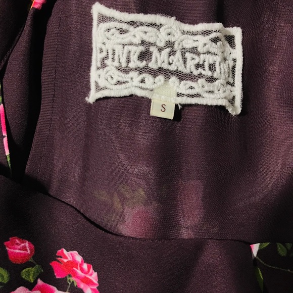 Pink Martini Rose Floral Cold Shoulder Maxi Dress - Picture 8 of 8